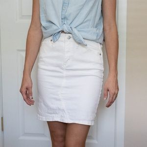 White jean skirt